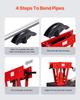 Hydraulic Pipe Bender, 16 Ton Manual Pipe Bending Tool with 8 Dies