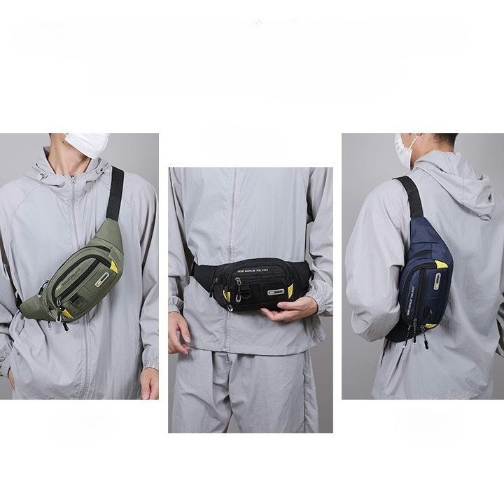 Marsupio Sportivo da Uomo Multitasche Borsa da Petto Borsa a Tracolla Borsa da Corsa Viaggio Marsupio