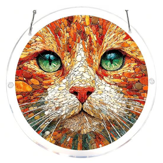

Acrylic Sun Catcher Puzzle Colorful Window Decoration with Hanging Chain DIY Suncatcher Kit for Adults Home Garden C