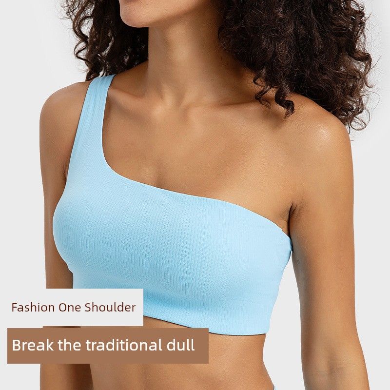 Women's Fitness Vest with Chest Pad New Arrival One Shoulder Sports Intimates Anti-Shock Bra Sexy Silm Yoga Beauty Back