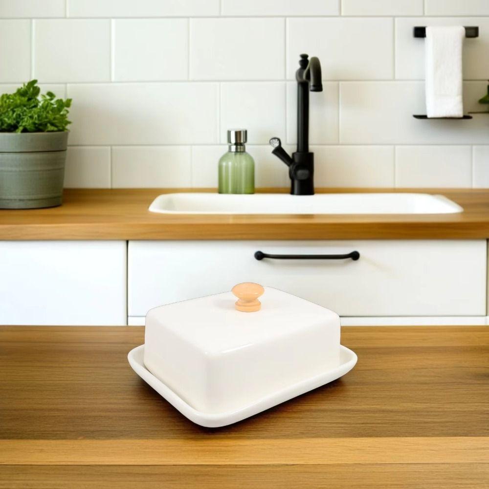 Rectangular Nordic Butter Plates with Lid Sealed Butter Container Fresh Cheese Tray  Snack