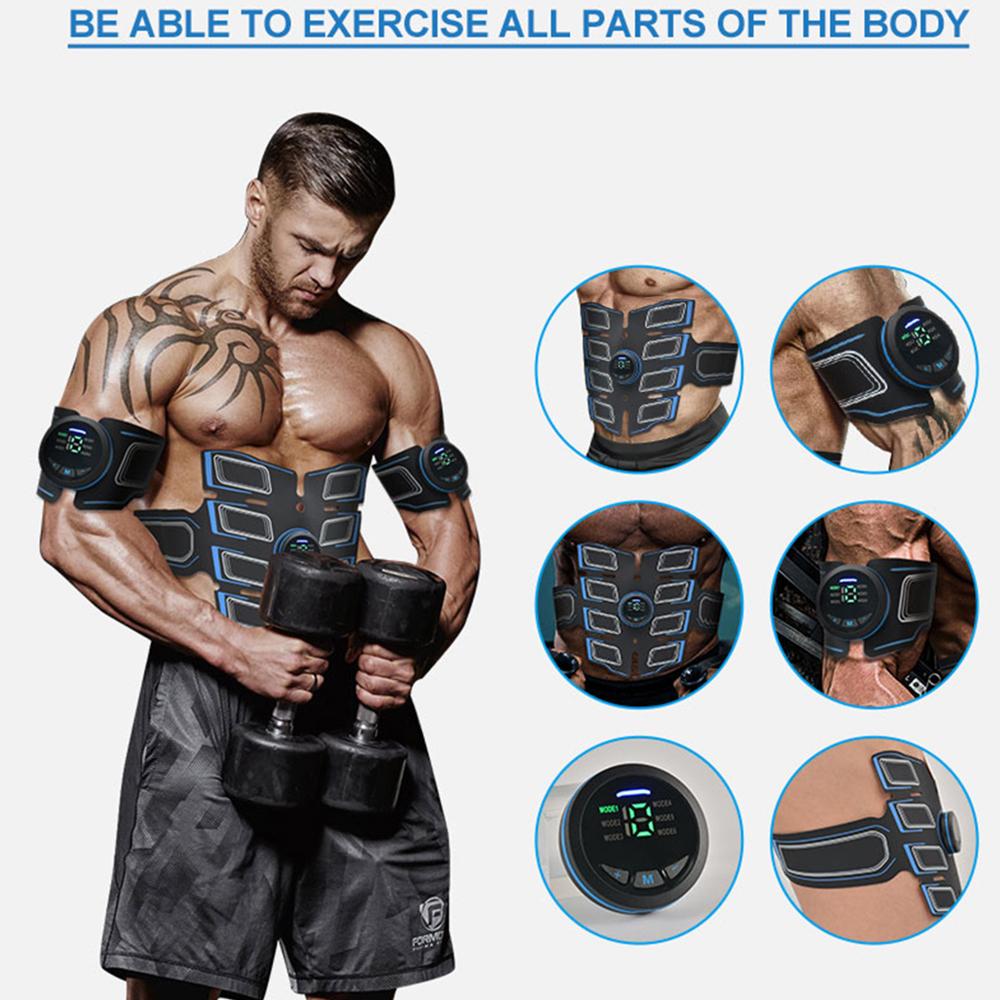 EMS Abdominal Muscle Stimulation Trainer USB Rechargeable Slimming Massager  3 Controller ABS Abdominal Massage