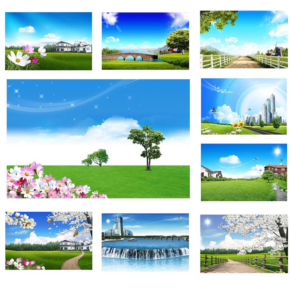Landscape Backdrop with Blue Sky&White Clouds for Events,Parties,Studio Shoots,Outdoor Celebrations,Live Streaming