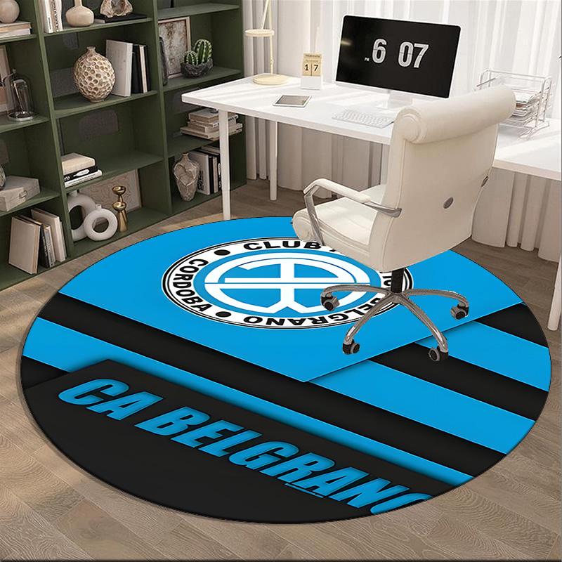 Atletico Belgrano Crest Round Rug for Livingroom,Bedroom, Palyroom, Chair Rug, Area rug, Circle Carpet, Large Size Fan Christmas gift