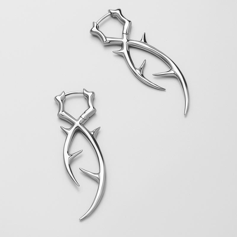 Punk Goth Hip Hop Irregular Thorn Dangle Drop Earrings Cool For Women Men Earrings Charms  Jewelry Y2K Ins Gift