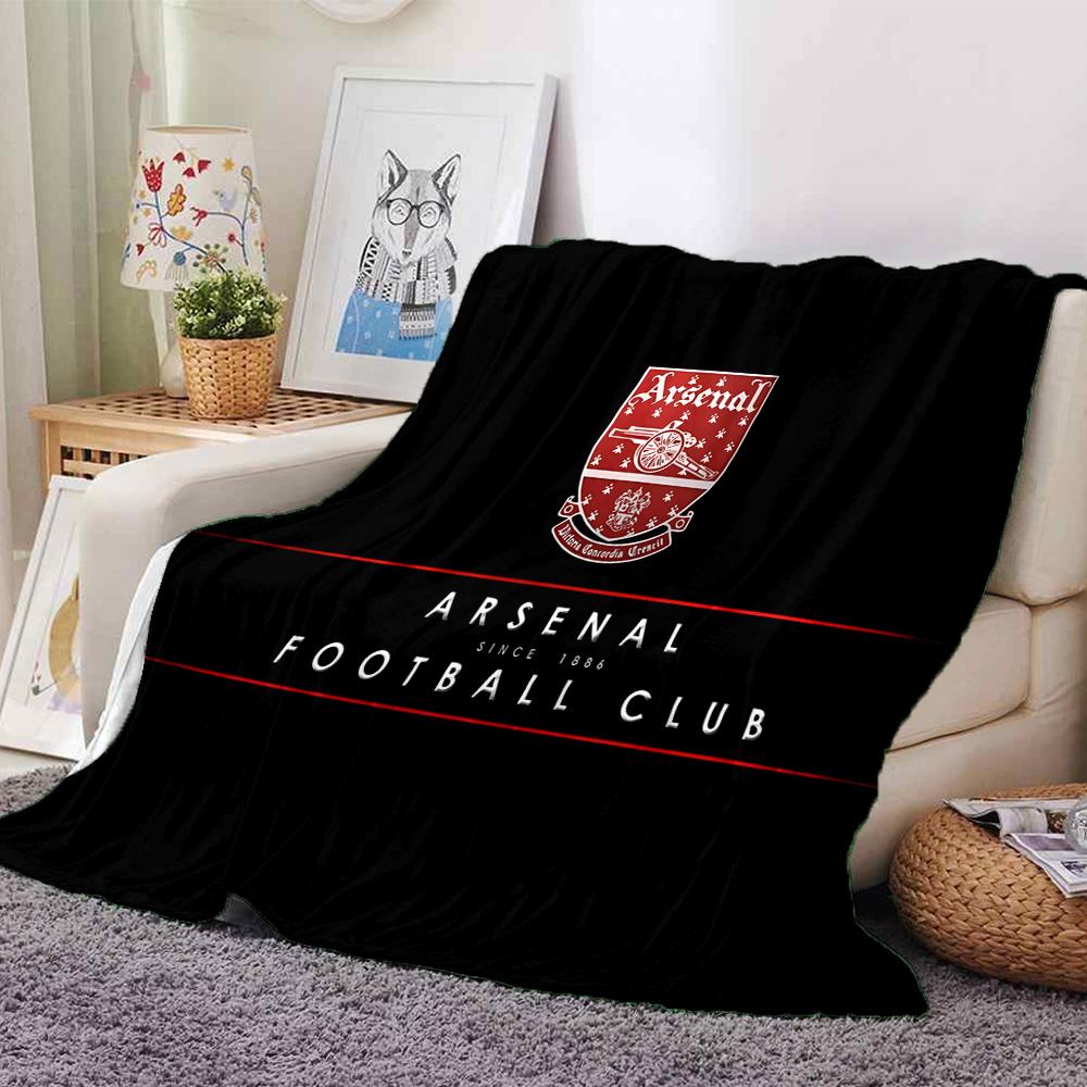 Coperta in Flanella con Stemma dell'Arsenal Football Club, Poliestere Morbido, Design Moderno, Per Tutte le Stagioni per Campeggio, Viaggi, Regali per Feste o Compleanni