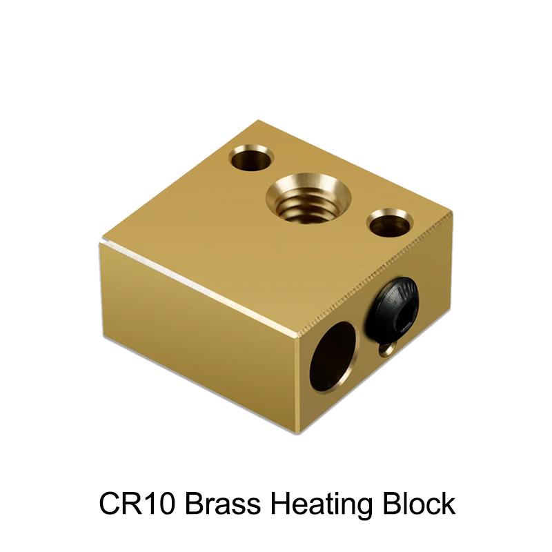 3D Printer Parts Aluminum Brass Plated Copper CR10 Heated Block Bi-Metal Throat Kit for Ender 3 CR10 Extruder Hotend Kit Parts