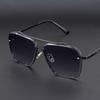 Fashion Square Sunglasses Men Vintage Big Frame Women Gradient Lens UV400 Metal Punk Eyewear Luxury Brand
