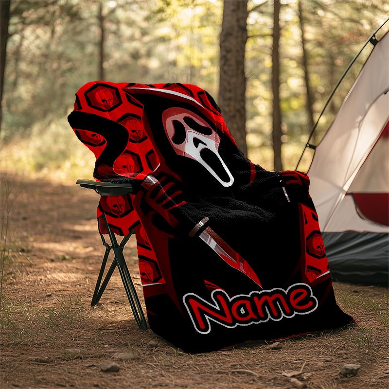 Personalized Custom Name Blanket - Ghostface Print Design,Blanket for Sofa,Bed,Travel,Camping - Soft and Warm, Great Gift