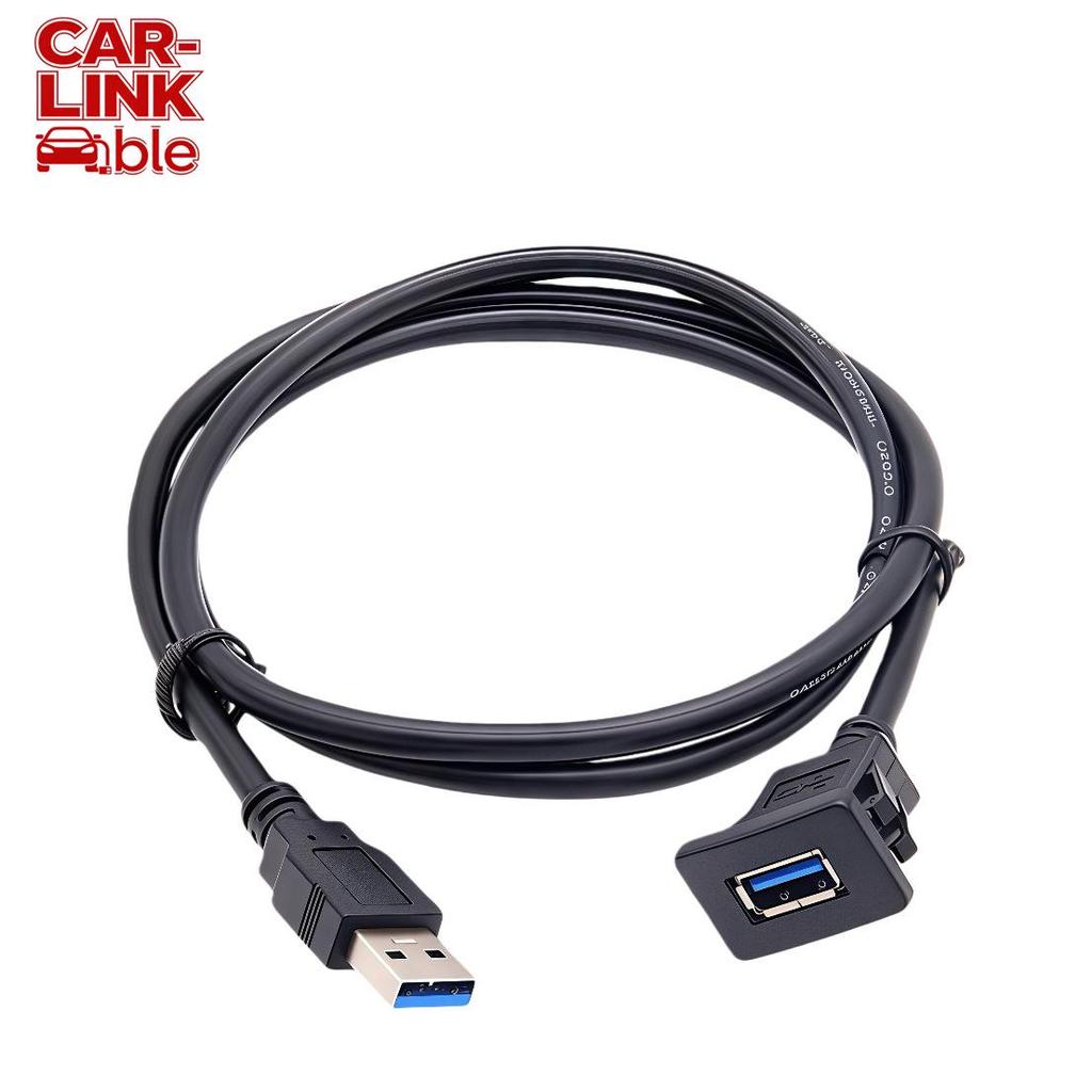 Waterproof USB 3.0 Male to Female Snap-on Cable for Car, Motorcycle, Ship Dashboards (USB 2.0 Compatible)