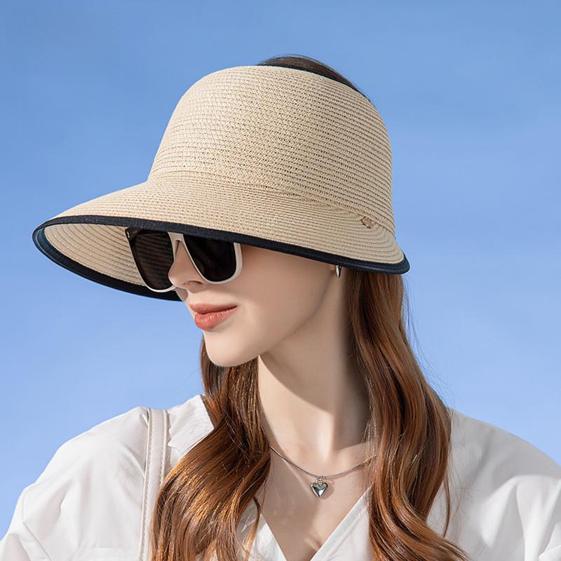 Summer Straw Sun Hat With Wide Brim For Beach Vacation Sun Protection