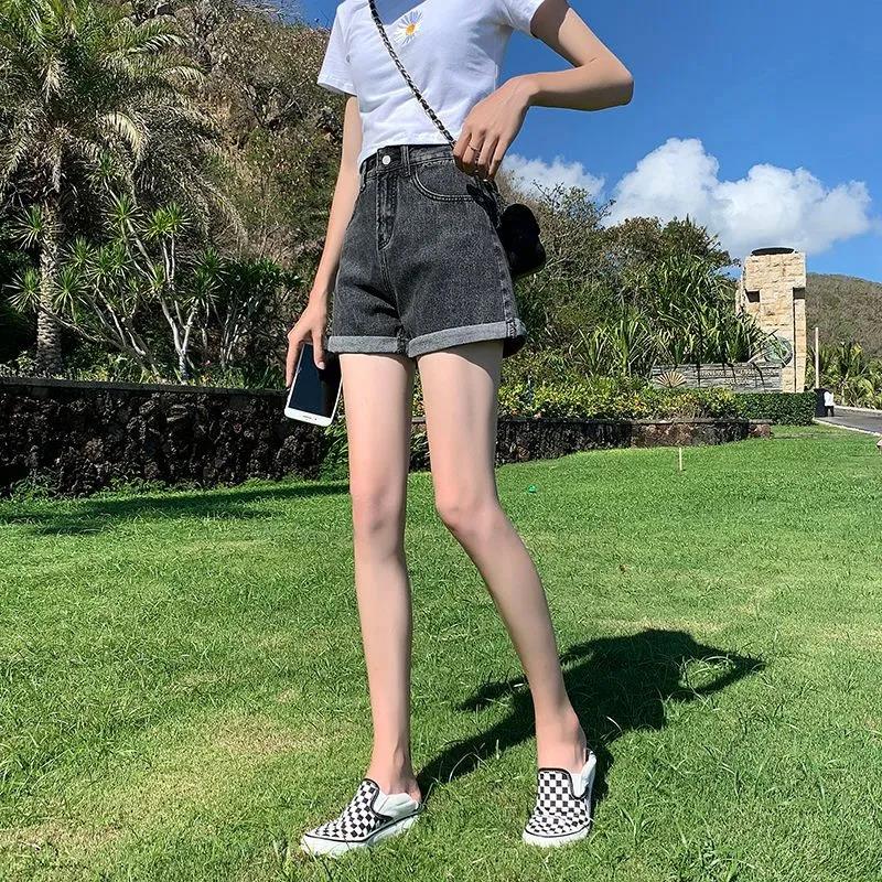 Große Größe Denim Laufshorts Sommermode Sport Lose Damen Shorts