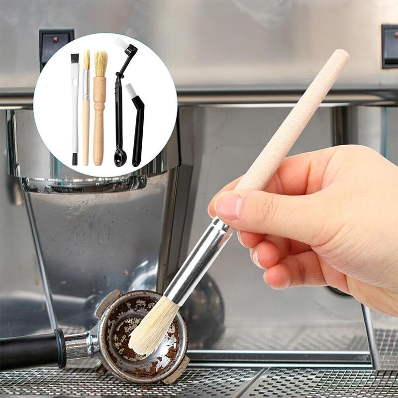 5/15Pcs Coffee Brush Set Espresso Brush Kit Include Wooden Coffee Grinder Machine Cleaning Brush And Nylon Espresso Brush