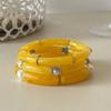 3Pcs/Set Multicolour Beads Resin Bracelet Punk Cuff Bracelet Set New Bamboo Pipe Bangles  Gifts