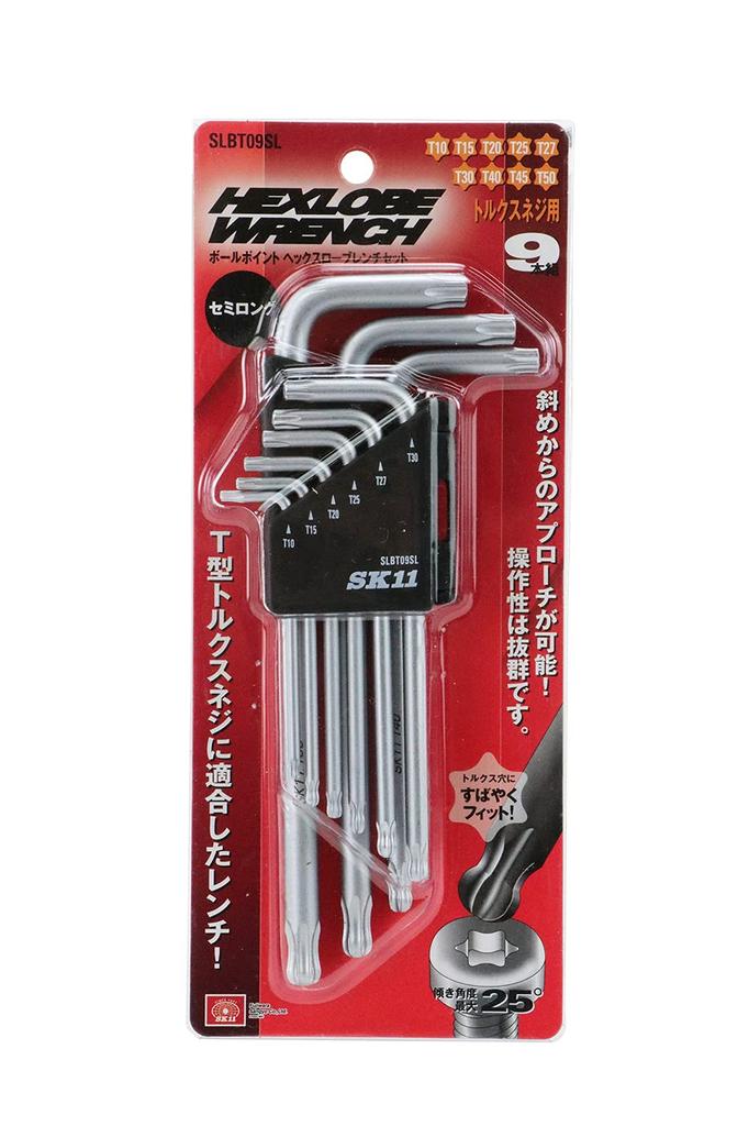 SK11 Ball Point Hex Lobe Wrench 9 SLBT09SL Set, Pieces,