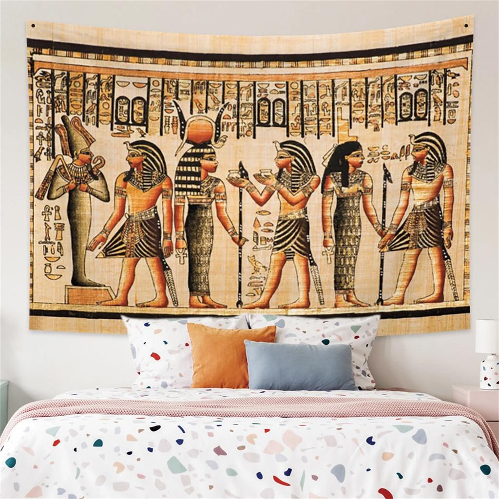 Ancient Egyptian Tapestry  Pharaohs  Hieroglyphics for Bedroom Decor Historical Style Enhance Your Space with Cultural Charm