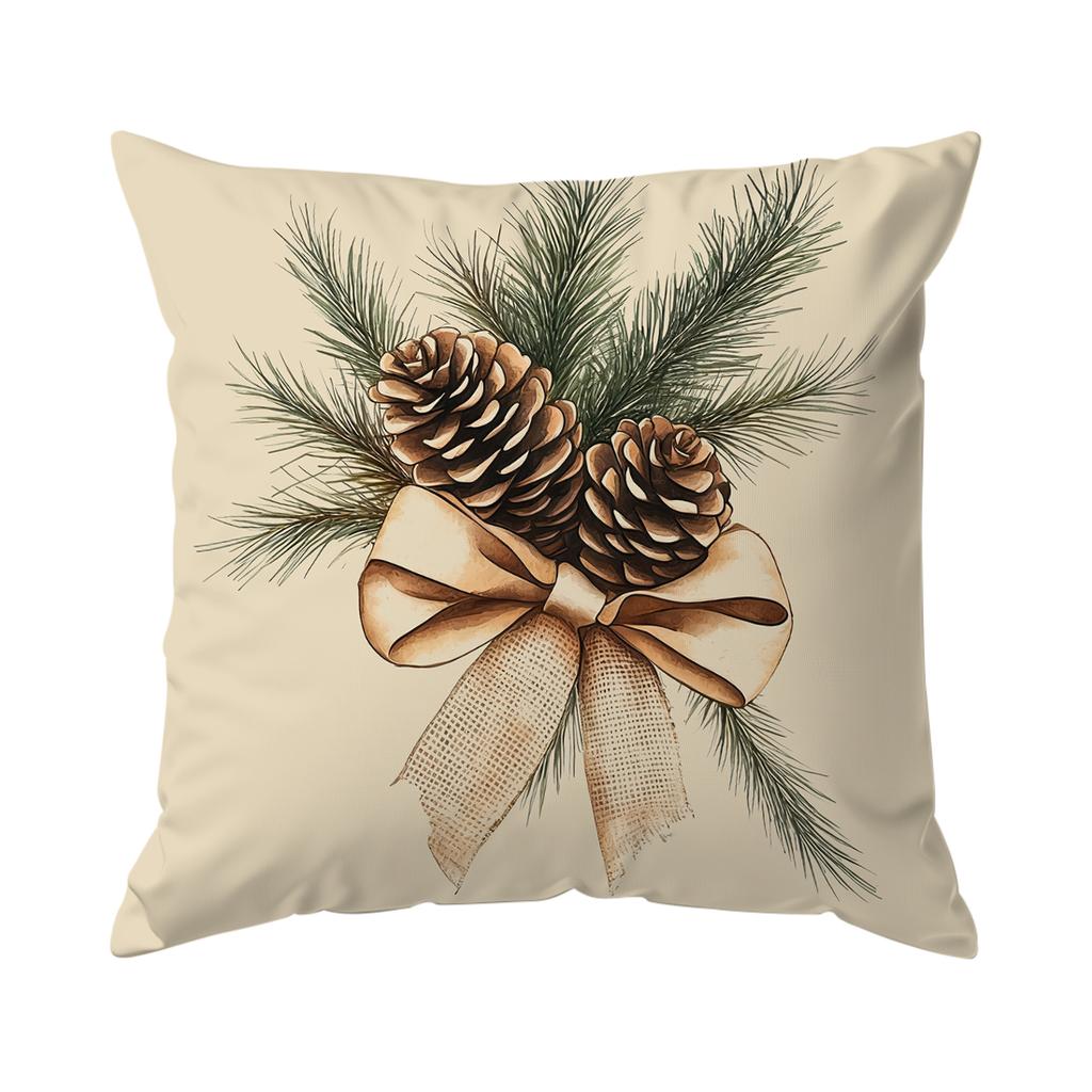 Christmas Pinecone Pillowcase Bedroom Sofa Cushion Cover 100% Polyester Living Room Soft Cushion Pillowcase Home Decor