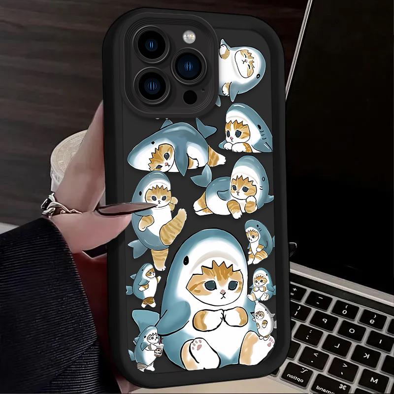 Cartoon Mofusand Cat Phone Case for iPhone 17 Air 16 16E 15 14 13 12 11 Pro Max X XS X S Max XR SE 2020 SE4 7 8 Soft Back Cover