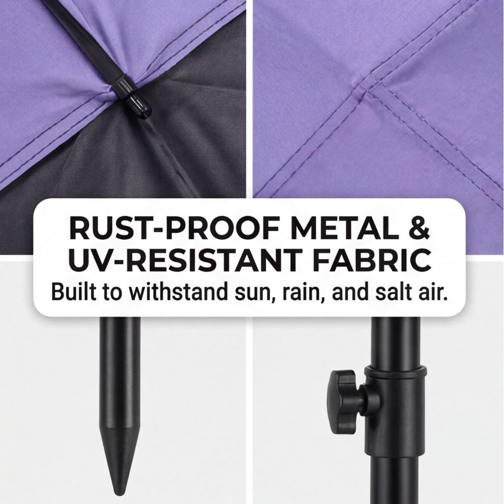 Outdoor Umbrella 125x95 Cm UV Sun Shade Umbrella with SPF 50+ Sun Block - Folding Travel Design for Patio Balcony Beach Picnic Backyard Park Act
