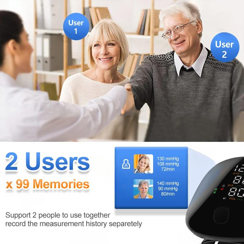 Portable Rechargeable Wrist Blood Pressure Monitor Voice Smart Touch LED Screen Digital Automatic BP Tonometer Heart Rate Pulse Tonometers Health Care