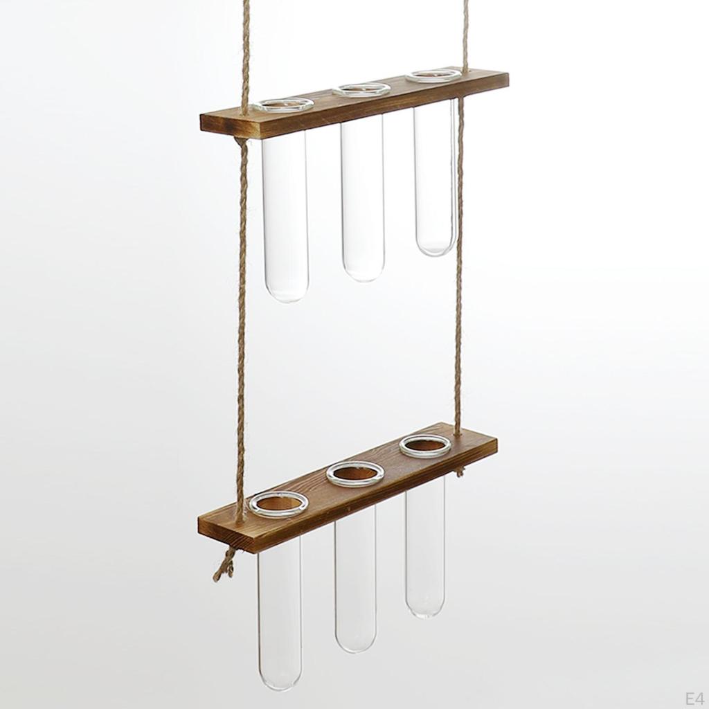 Plant Stand,Plant Container w/ Wooden Stand,Wall Hanging Planter Modern Flower Bud Vase Stand, Decor