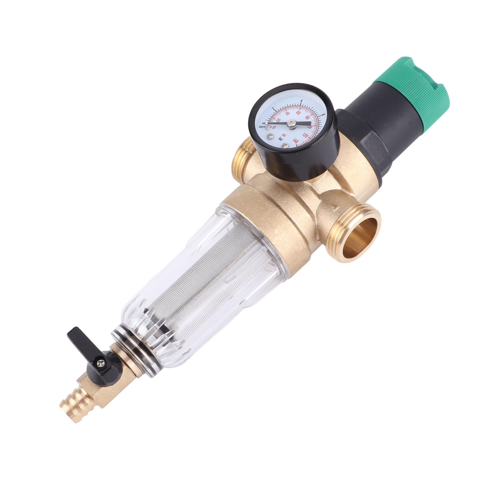 Régulateur de Pression d'Eau, Laiton G1 G1Celsius2 Connecteur avec Filtre 40 Microns et Pression, pour Appareils Sanitaires Domestiques