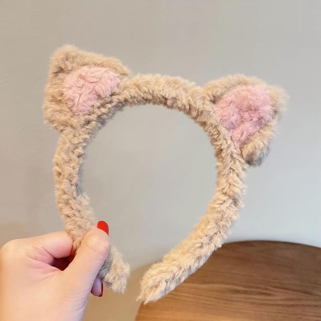 Korean Cute Cat Ear Plush Headband - Fluffy Autumn/Winter Hair Accessory