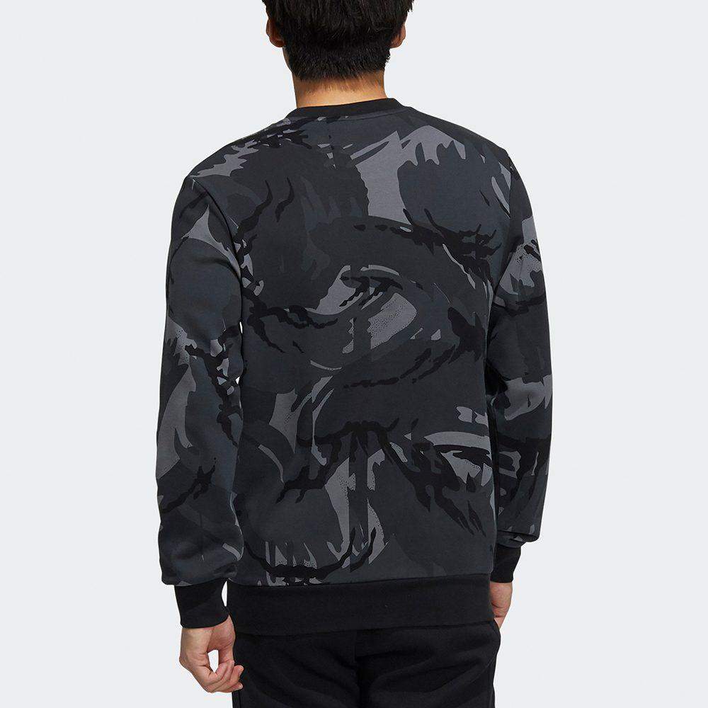 Adidas Sweatshirts Men's Dark Gray Crew Neck Moderate Regular H65646