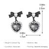 Alloy Heart Pendant Studs Earrings Cute Butterfly Clip Earwears for Daily Wear