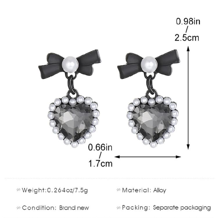 Alloy Heart Pendant Studs Earrings Cute Butterfly Clip Earwears for Daily Wear