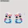 2D Flat Cute Acrylic Owl Earrings - Dangle Cartoon Owl Jewelry for Women Lovers Gifts