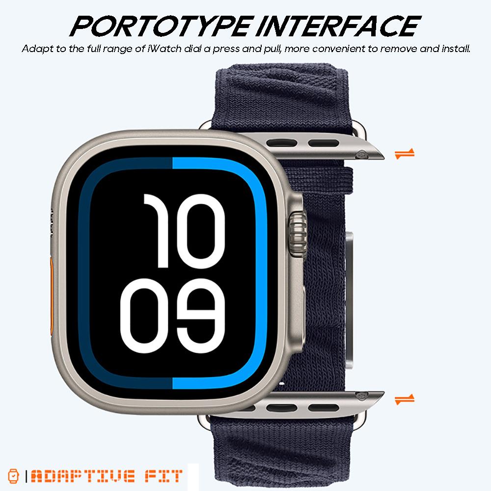 Nylon Sportband voor Apple Watch 45mm 44mm 49mm 46mm 38 40 41 42 mm Voor iwatch Serie 10 9 8 7 6 SE Ultra 2/1 band polsband