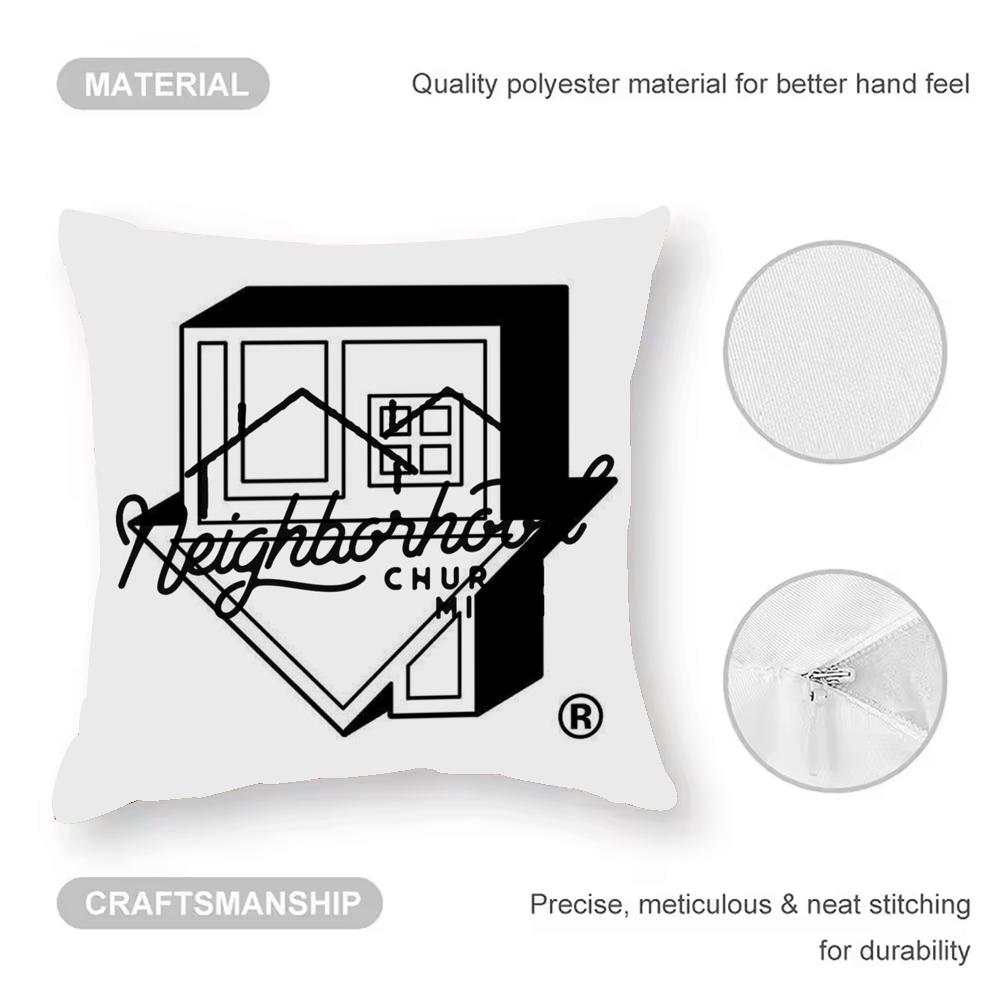 LOGO Design N-Neighborhood Cushion Cover Anti-dustmite Pillowcase Invisible Zipper Silky Short Plush Sofa Cushion Cover
