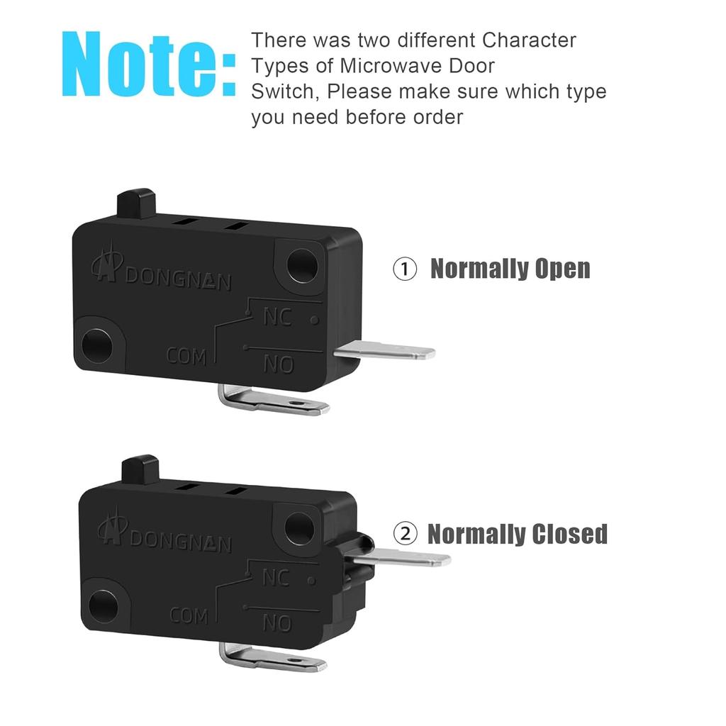 3PCS Microwave Oven Door Switch Replacement Parts(2X Normally Open + 1X Normally Closed), 16A 125/250V, KW3AT-16(Downward Compatible with KW3A-16)