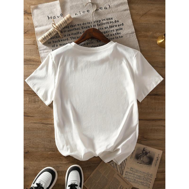 Europäische Größe Damen Romantisches 'Love' Schleife & Buchstaben Print Halbtransparentes T-Shirt - Rosa Rundhals Kurzarmbluse mit XOXO & I LOVE YOU KNOT Design