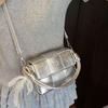 2025 Summer New Small Square Bag High-end Portable Shoulder Bag Women's Splicing Fashionable Versatile Light Luxury Messenger Bag