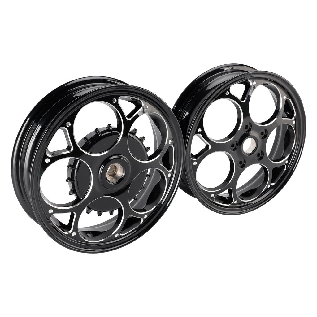 Front & Rear Wheel Rim Set 3.0x12" Black For Vespa Sprint Primavera 50 125 150