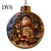 Reusable Party Ornaments 250th Anniversary USA Christmas Ornament, Light Up Plastic Clear Ball Hanging Decoration with Garden Wall Bell Train