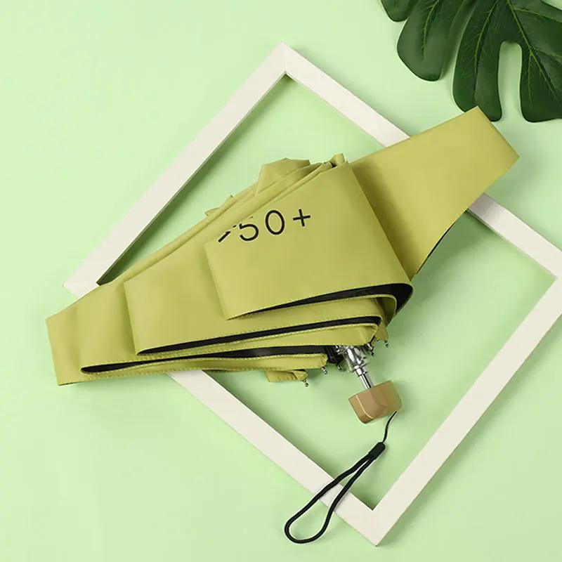 Płaski parasol 50-składany Ultralekki Mini parasol przeciwsłoneczny Damski Parasol przeciwsłoneczny z klejem UV Parasol kieszonkowy dwufunkcyjny na deszcz i słońce