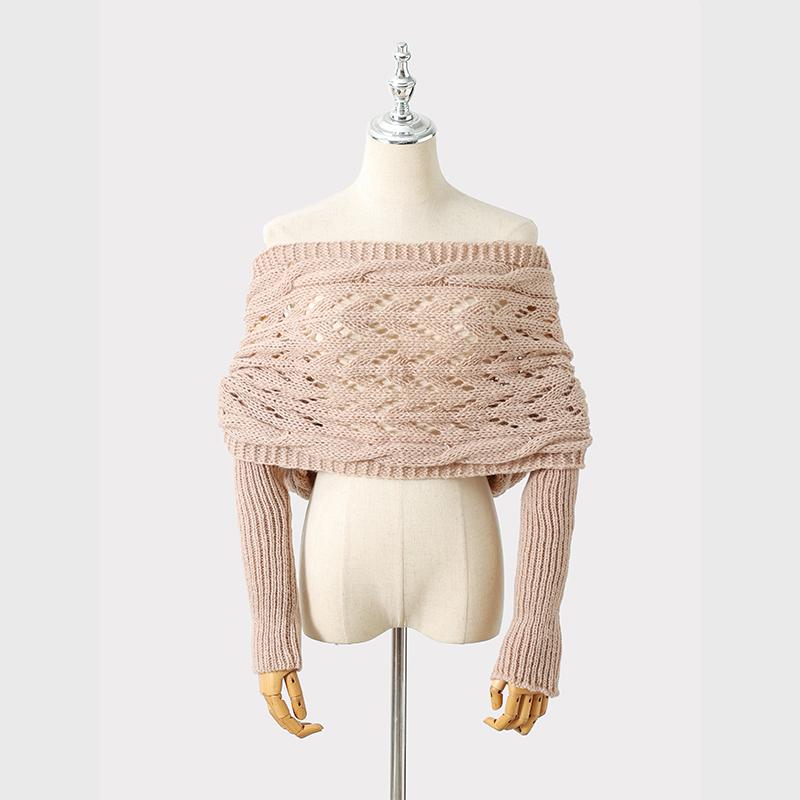 

Multifunctional Scarf with Sleeves for Women Autumn Winter Windproof Warm Shawl Wrap with Sleeve Solid Color Knitted Wrap Scarf One Size хакі
