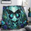 1PC 3D Butterfly Print Flannel Blanket, High Quality All Seasons, Home Decor, Warmth and Comfort, Perfect for Christmas Gifts