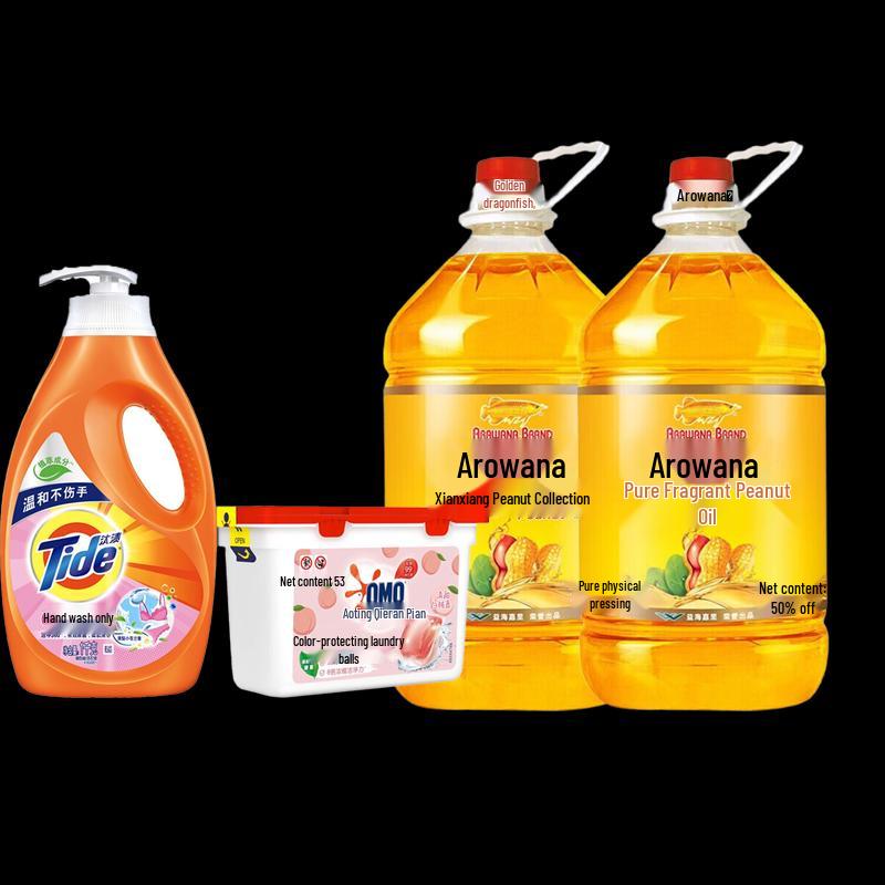 OMO Laundry Pods & Detergent Bundle with Peanut Oil