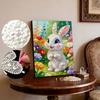 DIY Cute Little Rabbit Pearl Diamond Art Painting Kits for Adults and Beginners, Fine View Sparkling Painting Craft Home Wall Decor Handmade Gift