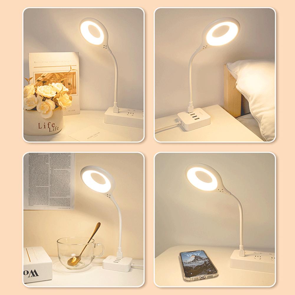 LED Smart Voice Control Night Light USB 5V Portable Table Reading Lamp Sound Sensor Beside Lighting Dimmable 3 Color Change