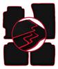 Velours-Fußmatten mit rotem Rand für: Honda Accord V Kombi, Limousine (1993-1997)