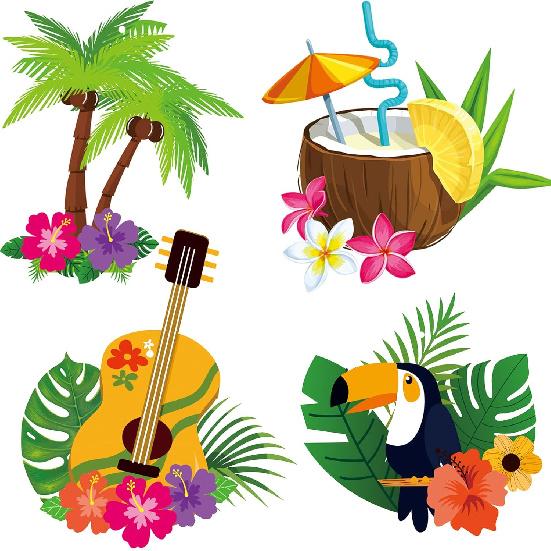 30pcs Luau Party Decorations Hawaiian Decorations Tiki Decorations Tropical Party Decorations Luau Hanging Swirls Aloha Party Decorations, Flower
