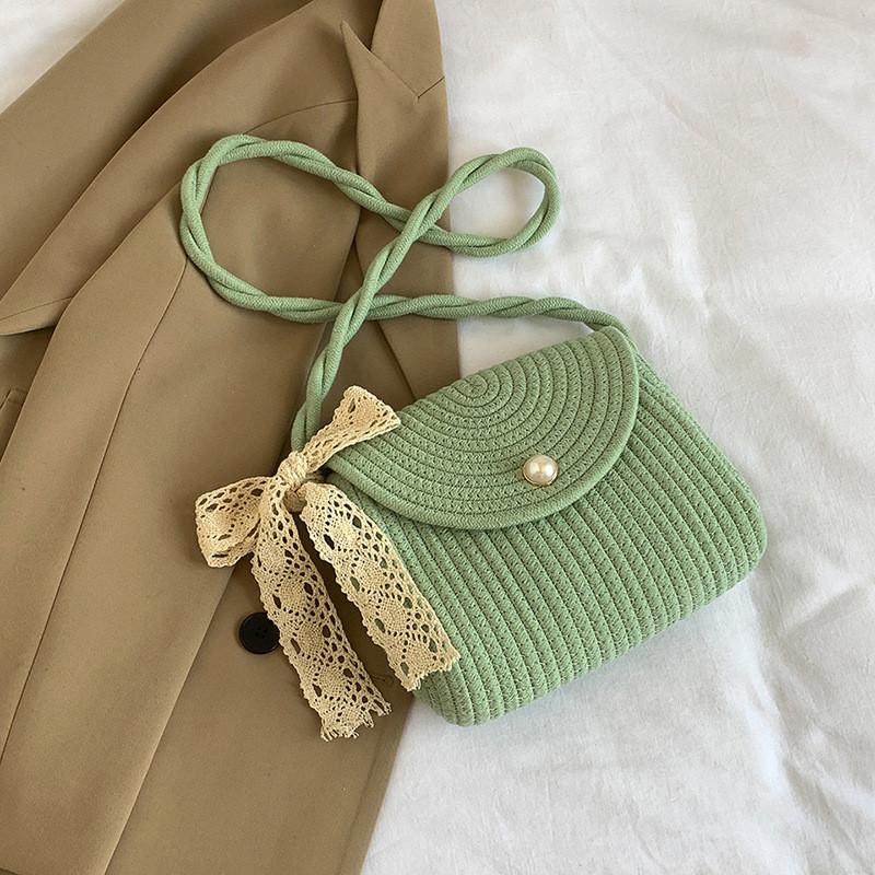 Trendy Ins Style Woven Small Square Bag For Women Casual Street Fashion Accessory