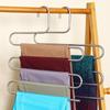 New 5 Layers Stainless Steel Trousers Hanger Pants Clothes Holder Rack S Shape