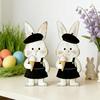 2 st påskhare dekoration bondgårdsstil rustik par kanin bordskylt hem kontor vår påskhelg fest bords mittpunkt prydnad