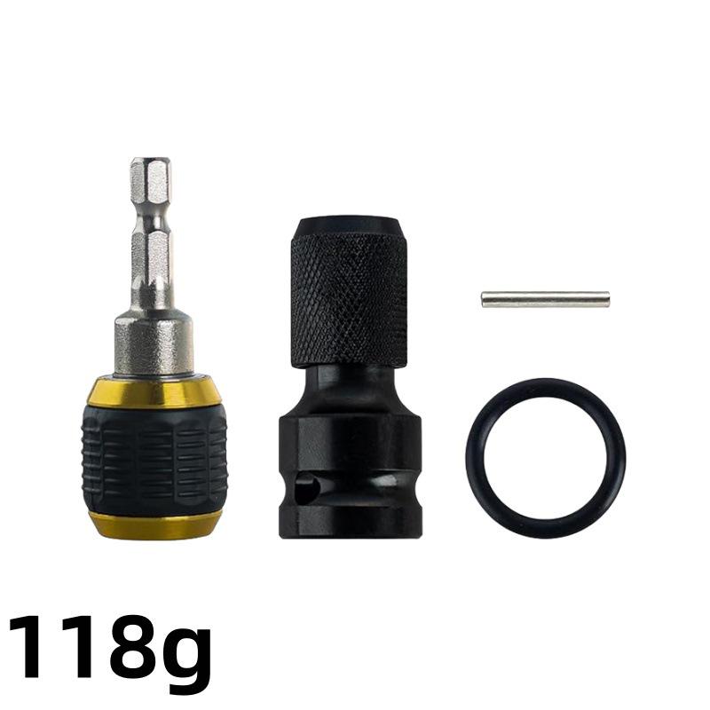 Telescopic Electric Wrench with 1/2 To 1/4 Drill Chuck, Hex Socket, Spring Sleeve & Quick-Release, Large Head, 60mm